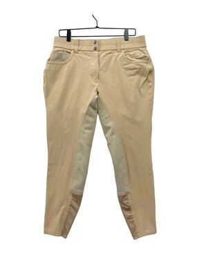 Romfh International Knee Patch Equestrian Riding Breeches Tan 34R